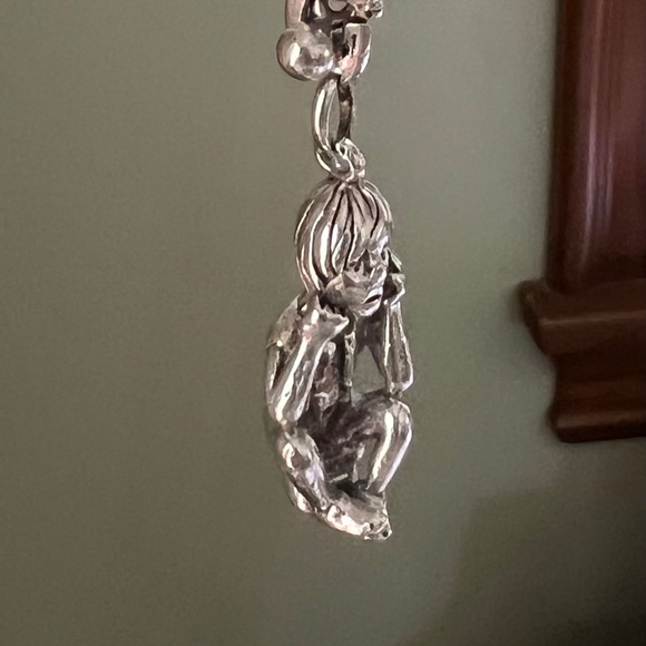 ANTIQUE ONE OF A KIND FRENCH STERLING SILVER KEYRING - Picture 2 of 9